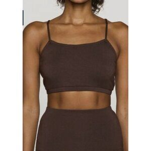 BLEUSALT Brown Elastic Band Adjustable Straps The Bralette Women's 0